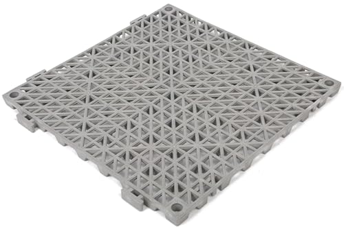 Ineinandergreifende Garagenbodenfliesen, PVC-Modulmatten, rutschfest und selbstentleerend, für Garage/Autowäsche/Werkstatt, abnehmbare Bodenfliesen, 30 x 30 x 1,5 cm, Grau, 32 Stück Ineinandergreifende Garagenbodenfliesen, PVC-Modulmatten, rutschfest und selbstentleerend, für Garage/Autowäsche/Werkstatt, abnehmbare Bodenfliesen, 30 x 30 x 1,5 cm, Grau, 32 Stück von FLFLF