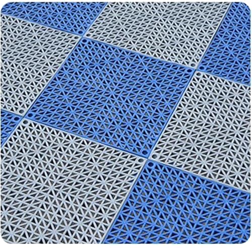 Ineinandergreifende Garagenbodenfliesen, PVC-Modulmatten, rutschfest und selbstentleerend, für Garage/Autowäsche/Werkstatt, abnehmbare Bodenfliesen, 30 x 30 x 1,5 cm, Grau + Blau, 4 Stück Ineinandergreifende Garagenbodenfliesen, PVC-Modulmatten, rutschfest und selbstentleerend, für Garage/Autowäsche/Werkstatt, abnehmbare Bodenfliesen, 30 x 30 x 1,5 cm, Grau + Blau, 4 Stück von FLFLF