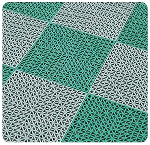 Ineinandergreifende Garagenbodenfliesen, PVC-Modulmatten, rutschfest und selbstentleerend, für Garage/Autowäsche/Werkstatt, abnehmbare Bodenfliesen, 30 x 30 x 1,5 cm, Grau + Grün, 12 Stück Ineinandergreifende Garagenbodenfliesen, PVC-Modulmatten, rutschfest und selbstentleerend, für Garage/Autowäsche/Werkstatt, abnehmbare Bodenfliesen, 30 x 30 x 1,5 cm, Grau + Grün, 12 Stück von FLFLF