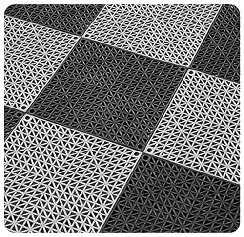 Ineinandergreifende Garagenbodenfliesen, PVC-Modulmatten, rutschfest und selbstentleerend, für Garage/Autowäsche/Werkstatt, abnehmbare Bodenfliesen, 30 x 30 x 1,5 cm, Grau + Schwarz, 4 Stück Ineinandergreifende Garagenbodenfliesen, PVC-Modulmatten, rutschfest und selbstentleerend, für Garage/Autowäsche/Werkstatt, abnehmbare Bodenfliesen, 30 x 30 x 1,5 cm, Grau + Schwarz, 4 Stück von FLFLF