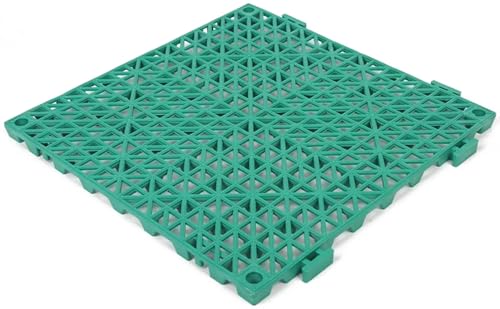 Ineinandergreifende Garagenbodenfliesen, PVC-Modulmatten, rutschfest und selbstentleerend, für Garage/Autowäsche/Werkstatt, abnehmbare Bodenfliesen, 30 x 30 x 1,5 cm, Grün, 24 Stück Ineinandergreifende Garagenbodenfliesen, PVC-Modulmatten, rutschfest und selbstentleerend, für Garage/Autowäsche/Werkstatt, abnehmbare Bodenfliesen, 30 x 30 x 1,5 cm, Grün, 24 Stück von FLFLF