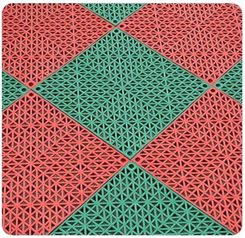 Ineinandergreifende Garagenbodenfliesen, PVC-Modulmatten, rutschfest und selbstentleerend, für Garage/Autowäsche/Werkstatt, abnehmbare Bodenfliesen, 30 x 30 x 1,5 cm, Rot + Grün, 8 Stück Ineinandergreifende Garagenbodenfliesen, PVC-Modulmatten, rutschfest und selbstentleerend, für Garage/Autowäsche/Werkstatt, abnehmbare Bodenfliesen, 30 x 30 x 1,5 cm, Rot + Grün, 8 Stück von FLFLF