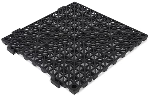 Ineinandergreifende Garagenbodenfliesen, PVC-Modulmatten, rutschfest und selbstentleerend, für Garage/Autowäsche/Werkstatt, abnehmbare Bodenfliesen, 30 x 30 x 1,5 cm, Schwarz, 12 Stück Ineinandergreifende Garagenbodenfliesen, PVC-Modulmatten, rutschfest und selbstentleerend, für Garage/Autowäsche/Werkstatt, abnehmbare Bodenfliesen, 30 x 30 x 1,5 cm, Schwarz, 12 Stück von FLFLF