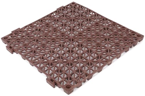 Ineinandergreifende Garagenbodenfliesen, PVC-Modulmatten, rutschfest und selbstentleerend, für Garage/Autowäsche/Werkstatt, herausnehmbare Bodenfliesen, 30 x 30 x 1,5 cm, Braun, 24 Stück Ineinandergreifende Garagenbodenfliesen, PVC-Modulmatten, rutschfest und selbstentleerend, für Garage/Autowäsche/Werkstatt, herausnehmbare Bodenfliesen, 30 x 30 x 1,5 cm, Braun, 24 Stück von FLFLF