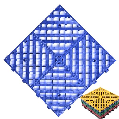 Ineinandergreifende Garagenbodenfliesen, robuste PVC-Modulfliesen, selbstentleerend, rutschfest, für Garage/Autowäsche/Werkstatt, herausnehmbare Bodenmatten, 40 x 40 x 3 cm, Blau, 4 Stück ≈ 0,6 ㎡ Ineinandergreifende Garagenbodenfliesen, robuste PVC-Modulfliesen, selbstentleerend, rutschfest, für Garage/Autowäsche/Werkstatt, herausnehmbare Bodenmatten, 40 x 40 x 3 cm, Blau, 4 Stück ≈ 0,6 ㎡ von FLFLF