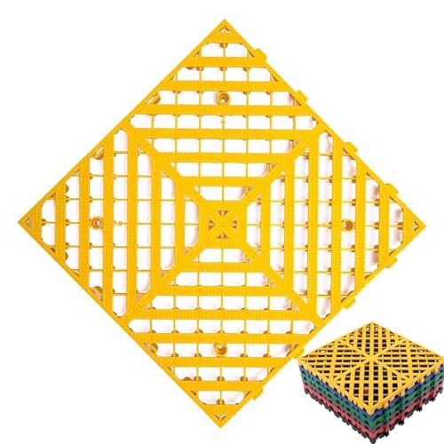 Ineinandergreifende Garagenbodenfliesen, robuste PVC-Modulfliesen, selbstentleerend, rutschfest, für Garage/Autowäsche/Werkstatt, herausnehmbare Bodenmatten, 40 x 40 x 3 cm, Gelb, 20 Stück ≈ 3,2 ㎡ Ineinandergreifende Garagenbodenfliesen, robuste PVC-Modulfliesen, selbstentleerend, rutschfest, für Garage/Autowäsche/Werkstatt, herausnehmbare Bodenmatten, 40 x 40 x 3 cm, Gelb, 20 Stück ≈ 3,2 ㎡ von FLFLF
