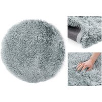 Hochflor Teppich Grau, ⌀80cm - Grau von FLHF