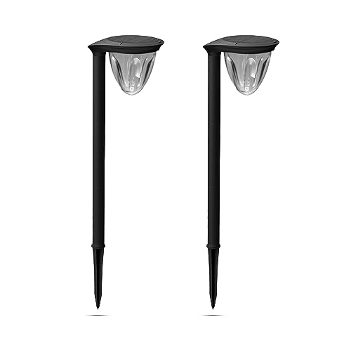 FLINQ 2er Set LED Solar Gartenleuchten Juno - Fackeln für Draußen - Gartenlampen Solar Wetterfest mit Sensor - RGB - Schwarz von FLINQ