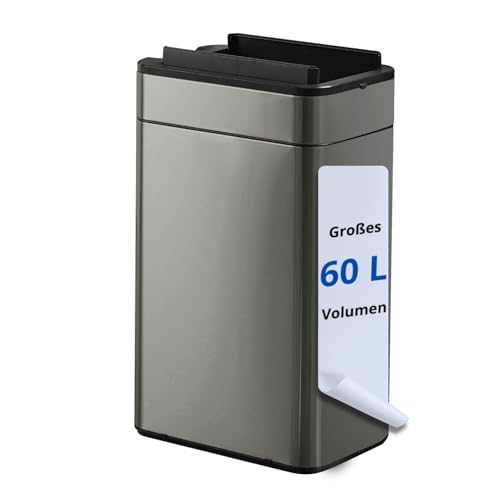 FLINQ 60L Smart Sensor Mülleimer - Automatischer Kuche Mülleimer mit Sensor - Moderner Abfalleimer 60L - Küchenmülleimer Groß - Carbon Grau FLINQ 60L Smart Sensor Mülleimer - Automatischer Kuche Mülleimer mit Sensor - Moderner Abfalleimer 60L - Küchenmülleimer Groß - Carbon Grau von FLINQ