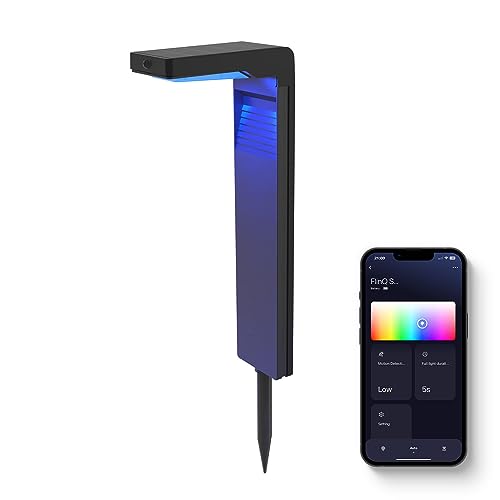 FLINQ Solarlampe Gaia - 2er Set LED Solar Gartenleuchten - Gartenlampen Solar Wetterfest mit Bewegungsmelder - RGB - Schwarz von FLINQ