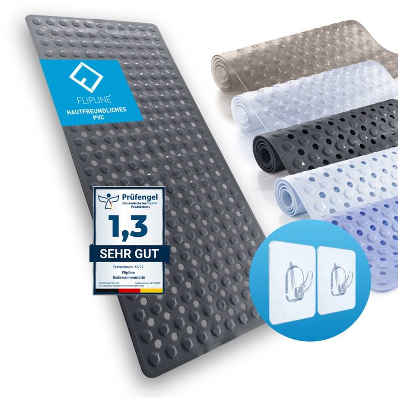 Badewannenmatte 88 x 40 cm – Dunkelgrau von FLIPLINE