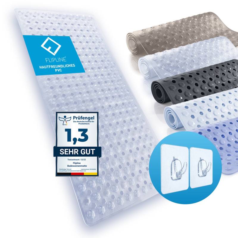 Badewannenmatte 88 x 40 cm – Transparent von FLIPLINE