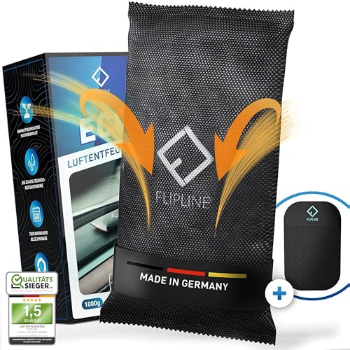 FLIPLINE Eco Luftentfeuchter Auto 1kg [Made in Germany] +ANTI-RUTSCH-PAD wiederverwendbarer Auto Entfeuchter (40% Absorption) gegen beschlagene Autoscheiben - Feuchtigkeitskissen aus Naturgranulat von FLIPLINE