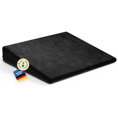 FLIPLINE Keilkissen Stuhl mit atmungsaktivem Anti-Rutsch Samtbezug [optimaler Härtegrad] Keilkissen für Auto Bürostuhl Home Office - Sitzkeilkissen Sitzkeil Keil Kissen Sitzkissen, aus Polyester von FLIPLINE