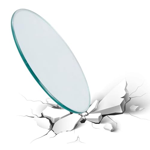 FLIPP Φ30cm /40cm /50cm /55cm /60cm Schreibtischplatte aus gehärtetem Glas, runde Möbelarbeitsplatte(60cm) von FLIPP