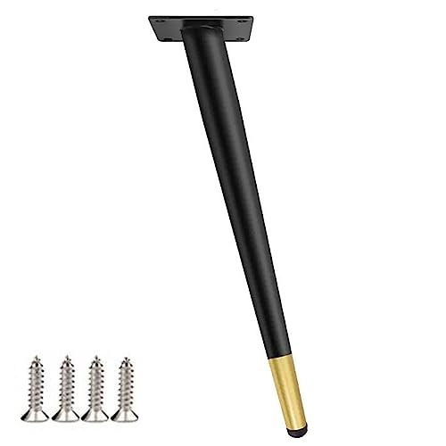 FLIPP Möbelbeine aus Metall, verstellbare rutschfeste Fußpolster, belastbar 400 kg, verwendet for Schminktische, Teetische, Esstische, Sofas usw. (Color : Black Gold, CH : 55cm) von FLIPP