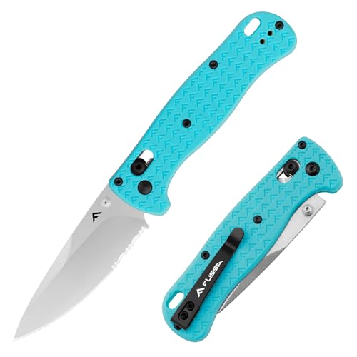 FLISSA Taschenmesser Klappmesser, AUS-8 Edelstahl, Scharfes Outdoor Messer mit Taschenclip, Einhandmesser klappbares Taschenmesser EDC Messer für Outdoor Jagd Camping, Blau von FLISSA