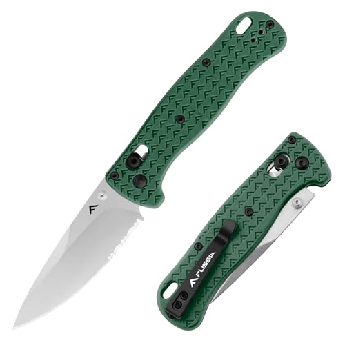 FLISSA Taschenmesser Klappmesser, AUS-8 Edelstahl, Scharfes Outdoor Messer mit Taschenclip, Einhandmesser klappbares Taschenmesser EDC Messer für Outdoor Jagd Camping, Grün von FLISSA