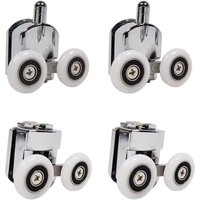 4er-Set Duschräder mit doppelter Schiebetür (2 oben + 2 unten) (25 mm – 2 oben + 2 unten) von FLITI