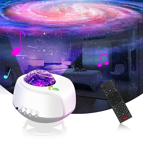 FLITI Der größte Abdeckungsbereich Sternenhimmel Projektor, Led Galaxy Projector, mit Wechselnden Nebel- und Galaxienformen Nachtlicht Sternenhimmel(Weiss) von FLITI