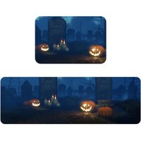 Halloween-Küchenmatten, 2er-Set bequeme Küchenmatten und Teppiche von FLITI