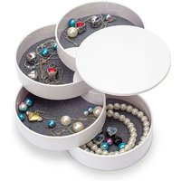 Kleiner weißer Schmuck-Organizer mit Ohrringhalter für Damen Kleiner weißer Schmuck-Organizer mit Ohrringhalter für Damen von FLITI