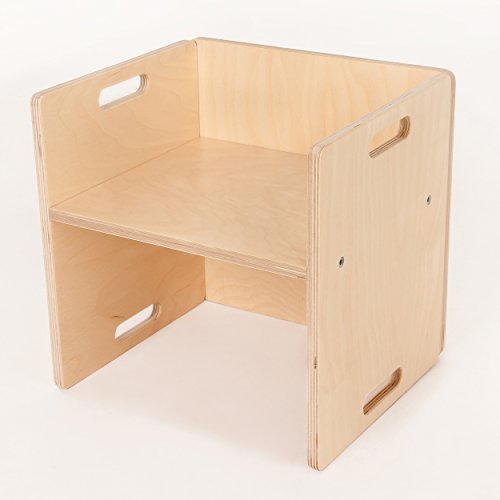 FLIXi Kindermöbel – Kinderstuhl für eine Sitzgruppe aus Holz – mitwachsende Möbel mit Wendehocker – aus Birken-Multiplexholz von FLIXi