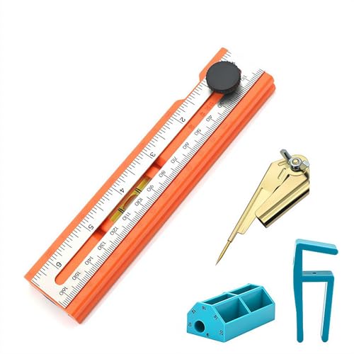 Einstellbares Positionierungsmarkierungs-Winkelmesser-Werkzeug, Multi-Winkel-Bohr- und Messlineal mit drehbarem Knauf, 15°-90° Holzbearbeitungs-Layout & Markierungsführung, Bohrpositionierungslineal Einstellbares Positionierungsmarkierungs-Winkelmesser-Werkzeug, Multi-Winkel-Bohr- und Messlineal mit drehbarem Knauf, 15°-90° Holzbearbeitungs-Layout & Markierungsführung, Bohrpositionierungslineal von FLKWOP