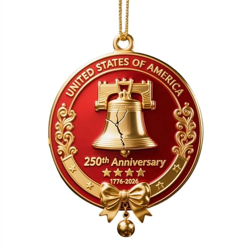 Glocke zum 250. Hochzeitstag, handgefertigt, Metall, 1776–2026, Dekoration für Sammler, patriotischer Weihnachtsbaum, Zaun, Terrasse oder Outdoor-Dekorationen 2025 Glocke zum 250. Hochzeitstag, handgefertigt, Metall, 1776–2026, Dekoration für Sammler, patriotischer Weihnachtsbaum, Zaun, Terrasse oder Outdoor-Dekorationen 2025 von FLKWOP