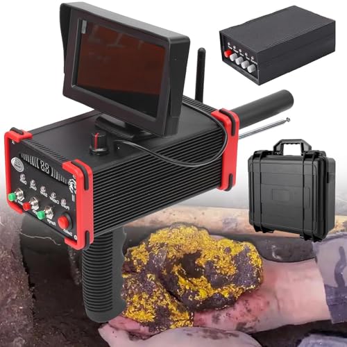 FLNOZAMZ Professioneller unterirdischer Metalldetektor mit hoher Genauigkeit für die Erkennung von Gold und Kupfer, ideal für die Schatzsuche und die Entdeckung von Edelsteinen (Red) von FLNOZAMZ
