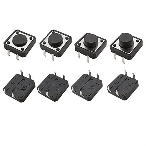 20 Stück 12 x 12 mm PCB Tactile Tact Push Button Switch 4 Pin DIP 12 x 12 x 4,3/4,5/5/6/6,5/7/8/9/9,5/10/11/12 mm Mikroschalter (Farbe: 12 x 12 x 8 mm) Mikroschalter (Color : 12x12x9.5mm) von FLOAPA