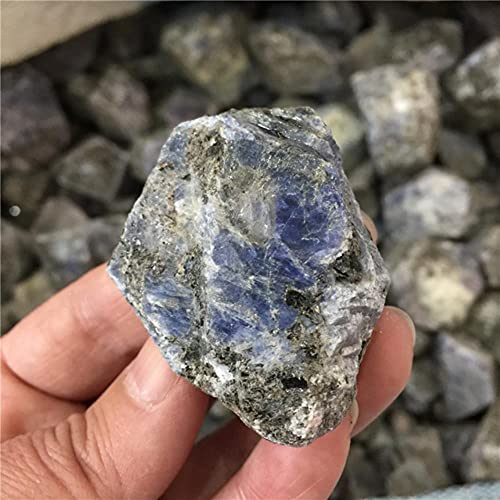 FLOAPA Natürlicher Blauer Korund-Rohstein-natürlicher rauer Edelstein-Kristallmuster-Stein-Sammlungs-Stein Rohe Steine und Mineralien (Color : Blue, Size : 10-20g) von FLOAPA