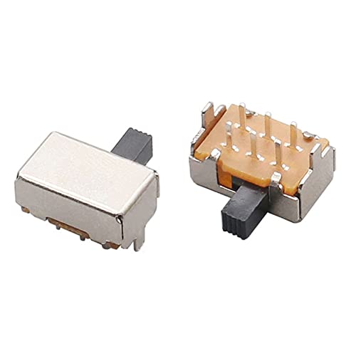 FLOAPA Schiebeschalter, 50 Stück, 6-poliger Mini-Schiebeschalter, EIN-, 2 Positionen, Mikro-Schiebe-Kippschalter 2P2T, Miniatur-Horizontal-Schiebeschalter 6P Mikroschalter von FLOAPA