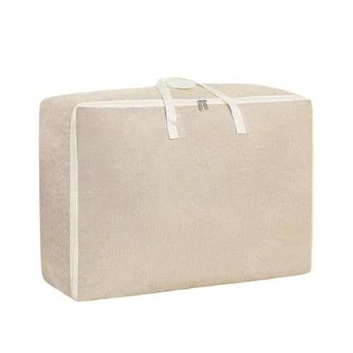 Aufbewahrungstasche XXL Bettdecke - Beige - 70 x 50 x 30 cm - Aufbewahrungstasche für Steppbett und Kleidung - Kleidersack XXL von FLOKOO