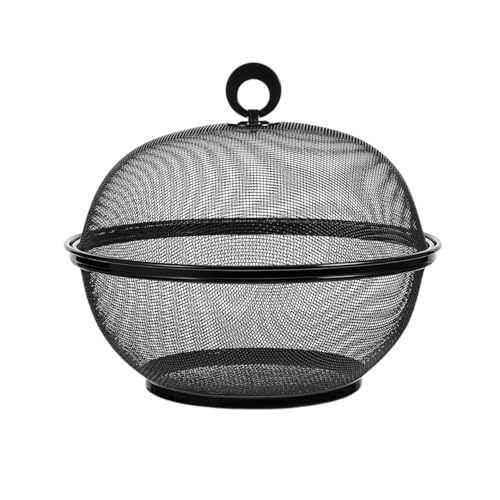 Obstkorb mit Fliegenhaube - Schwarz - Durchmesser: 22,5 cm - Obstbegräber - Schwarzer Obstkorb von FLOKOO