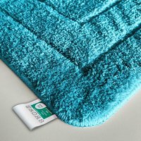 Badematte Atlantis Reckteckig Rutschhemmende Rückseite Türkis 50 x 80 cm von FLOORDIREKT