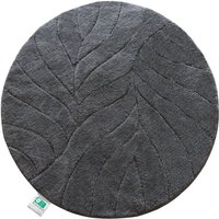 Floordirekt - Badematte Maris Badteppich in Rund Dunkelgrau 120 cm Durchmesser von FLOORDIREKT