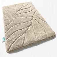 Badematte Maris Flauschiger Badvorleger mit Blattstruktur Ivory 40 x 60 cm von FLOORDIREKT