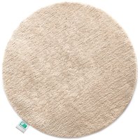 Badematte Sky Badteppich in Rund Beige 95 cm Durchmesser von FLOORDIREKT