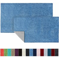 Badematte Sky Soft Hellblau 70 x 120 cm von FLOORDIREKT