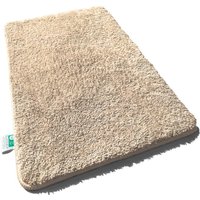 Badematten Sky Uni Creme Beige 120 cm Durchmesser von FLOORDIREKT
