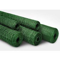 Floordirekt - Drahtzaun Grüne Ummantelung Maschenweite: 13 mm Höhe: 50 cm Länge: 10 m von FLOORDIREKT