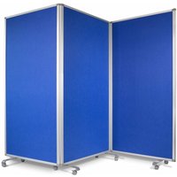 Filz-Stellwand Trennwand 3-teilig Blau 270 x 90 x 180 cm - Blau von FLOORDIREKT