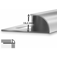 Floordirekt - Fliesenprofil D-Form Silber Hochglanz Höhe: 12,5 mm 5 Stück à 2,5 m - Silber Hochglanz von FLOORDIREKT