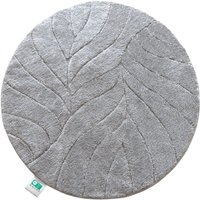 Badematte Maris Badteppich in Rund Silber 120 cm Durchmesser von FLOORDIREKT