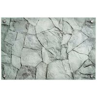 Floordirekt - Design-Glas-Memoboard Rock 20 x 60 cm - Grau von FLOORDIREKT