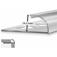 Fliesenprofil C-Form Silber Hochglanz Höhe: 12,5 mm 5 Stück à 2,5 m - Silber Hochglanz von FLOORDIREKT