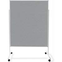 Moderationstafel mit Rollen Doppelseitig 150 x 120 cm Filz Grau von FLOORDIREKT