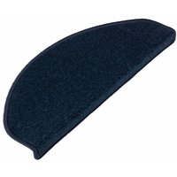Stufenmatte Dynasty Velours Blau Halbrund 23,5 x 65 cm von FLOORDIREKT