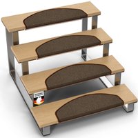 Stufenmatte London Pro Halbrund Braun 1 Stufenmatte von FLOORDIREKT